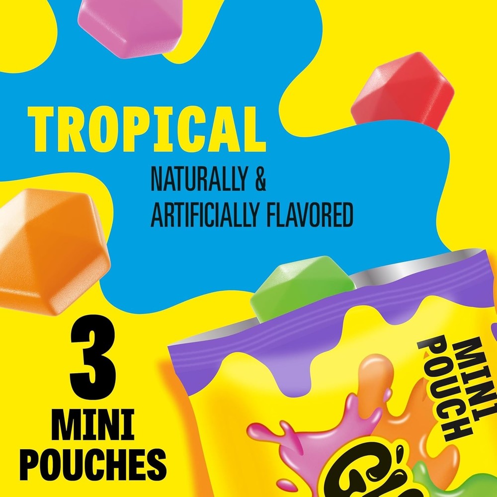 Tropical Fruit Flavored Snacks, Mini Pouches, 3 Ct, 1.32 oz