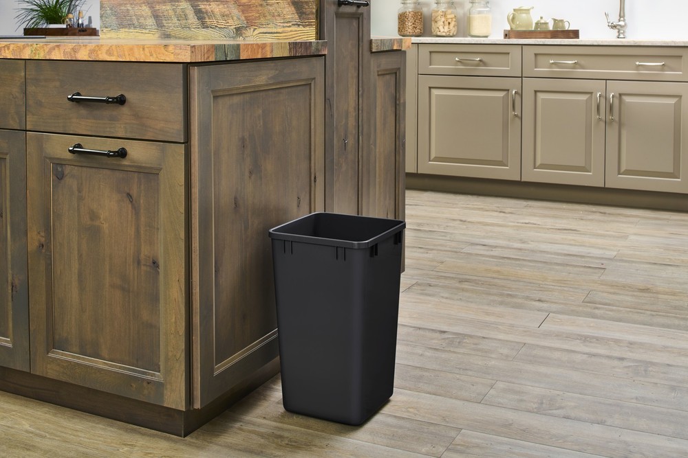 Rev-A-Shelf Polymer Replacement 27 qt. Trash Bin, Black, 2 Pack, RV-1024-18-2