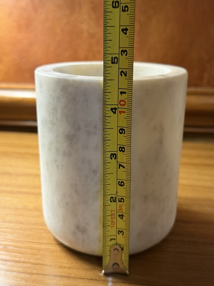 Brand New Solid Carrara Marble Tissue Box Cover & Matching Lidded Jar-READ