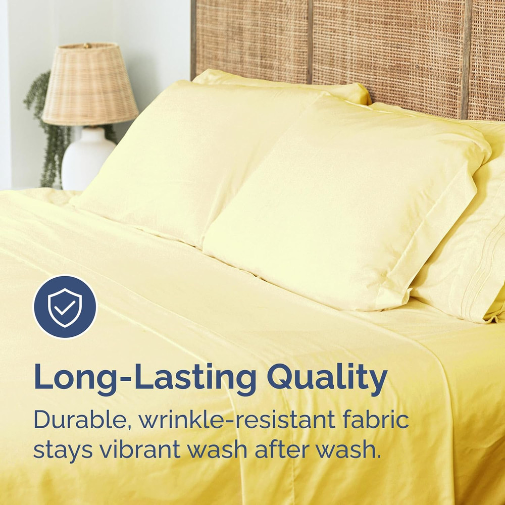 Full Size Flat Sheet - Hotel Quality Top Flat Bed Sheet Only - Ultra-Soft, Comfy