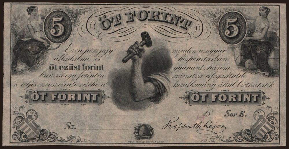 Hungary - 1852 - 5 Forint - "VF+" #CO7210