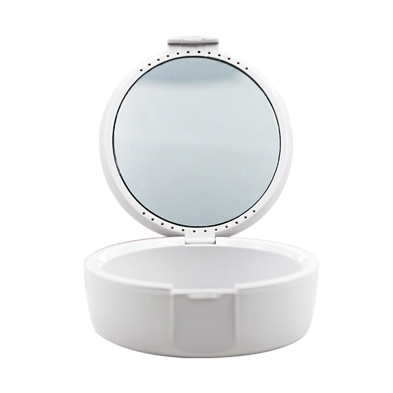 Tooth Storage Box With Mirror Denture Storage Orthodontic Retainer Portable Case