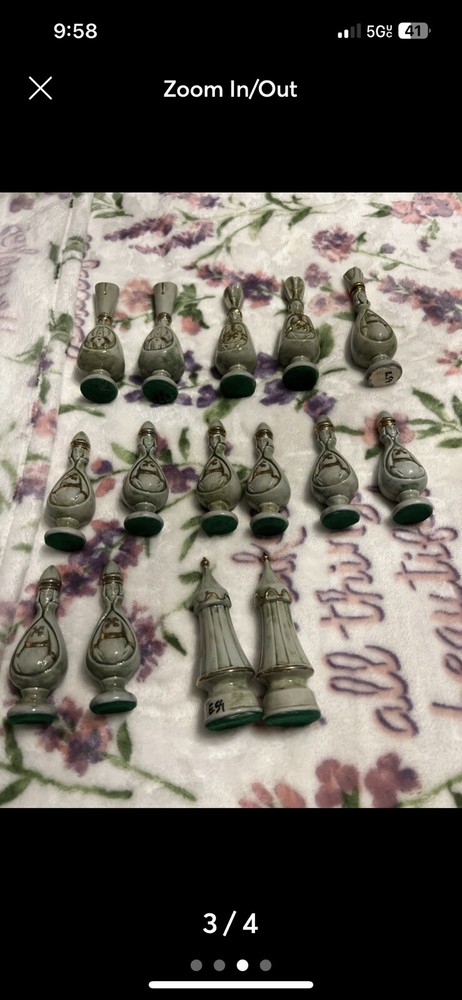 Vintage Porcelain Chess Set 32 Pieces