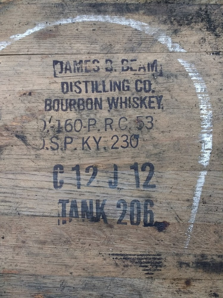 100% Authentic Bourbon Whiskey Barrel Top / Head / Lid - !!! LARGE stamp !!!