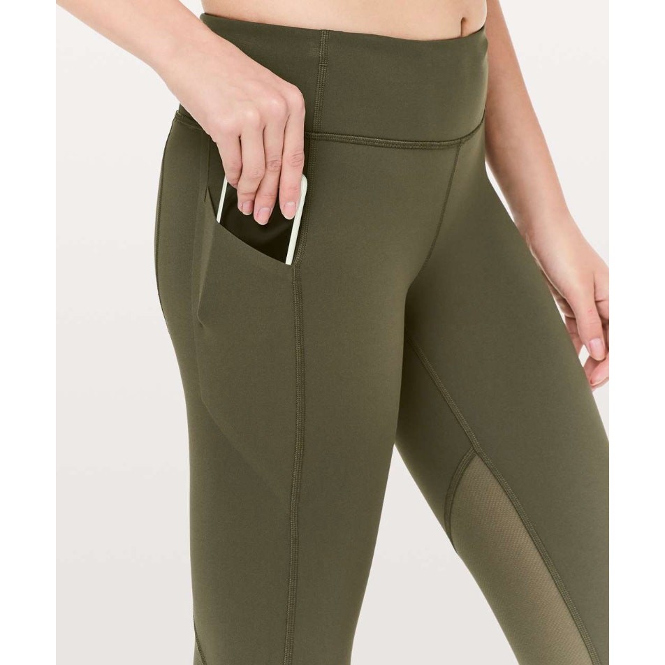 Lululemon Pace Rival Crop Full-On Luxtreme 22" Dark Olive Legging Size 6