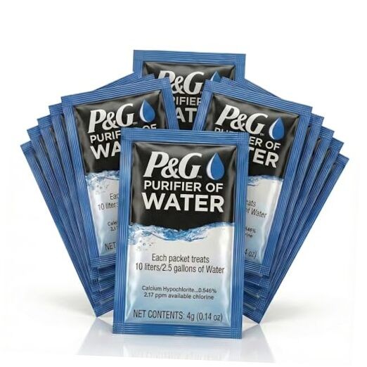 Portable Water Purifier Packets. Emergency Water Filter Purification 12 Pack