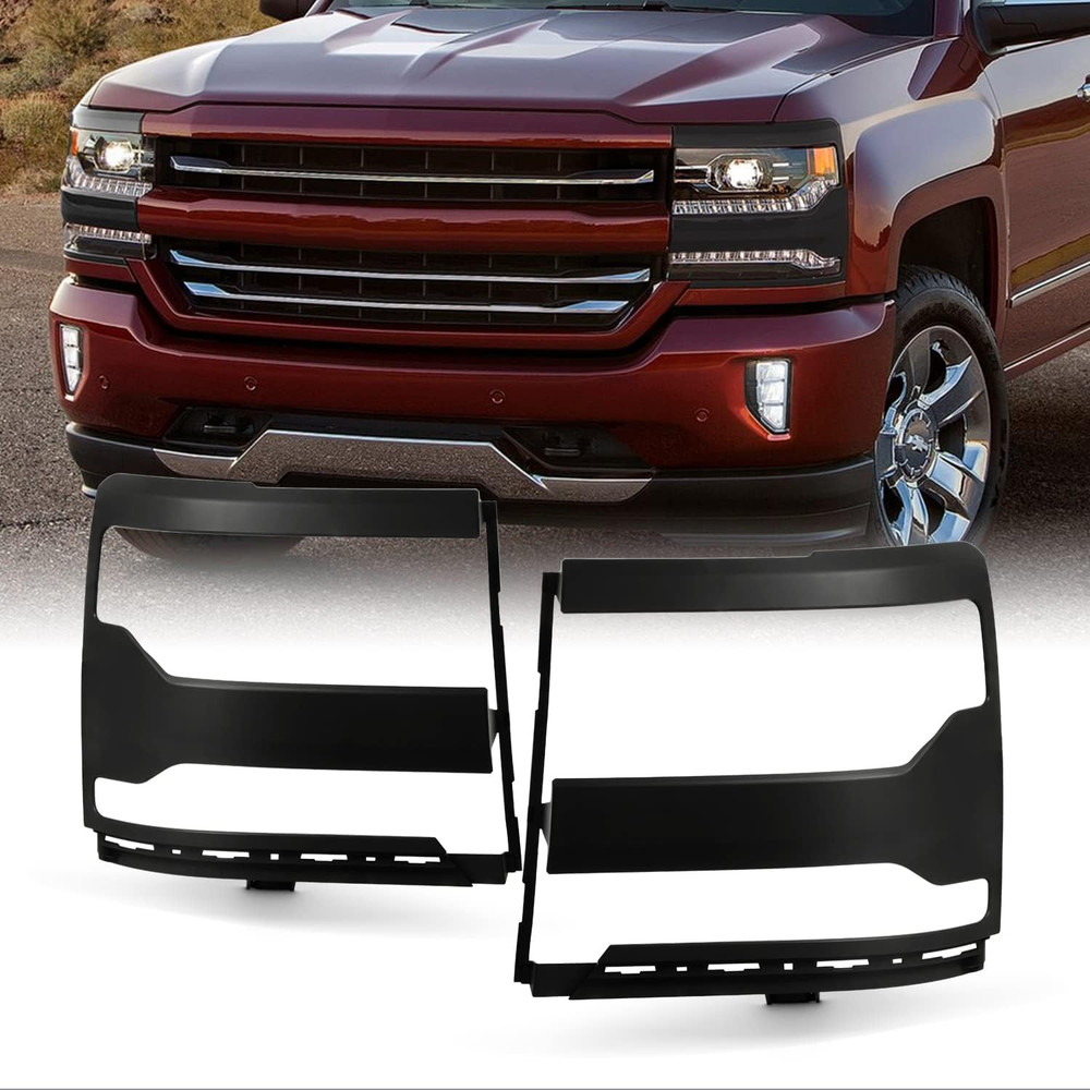 - Fits 2016-2018 Chevy Silverado 1500 2019 Silverado 1500 LD Black Headlight Tri