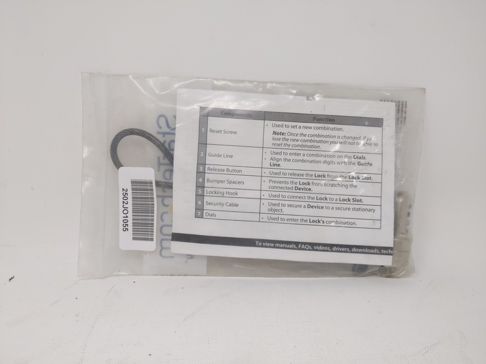 StarTech Universal Laptop Cable Lock Expansion Loop - Add a 6" 4-Digit