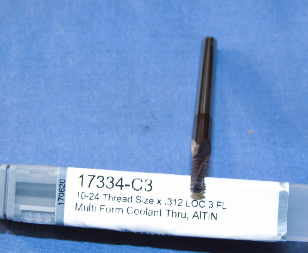 New Harvey Tool Solid Carbide Thread Mill 10-24 TiALN Coated Coolant Through