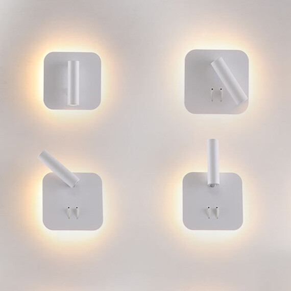 10W LED Wall Light Fixture Adjustable Spotlight Bedside Reading Lamp Dual Switch