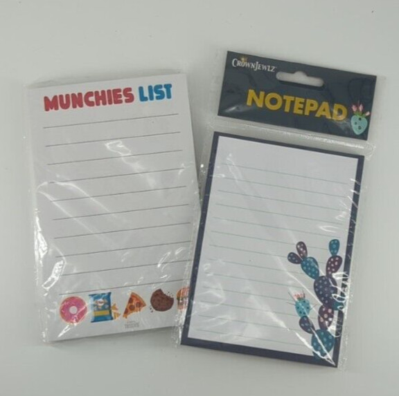 Note Pad & Scratch Pad Cactus Notepad & Munchies List With Magnet 2 Qty