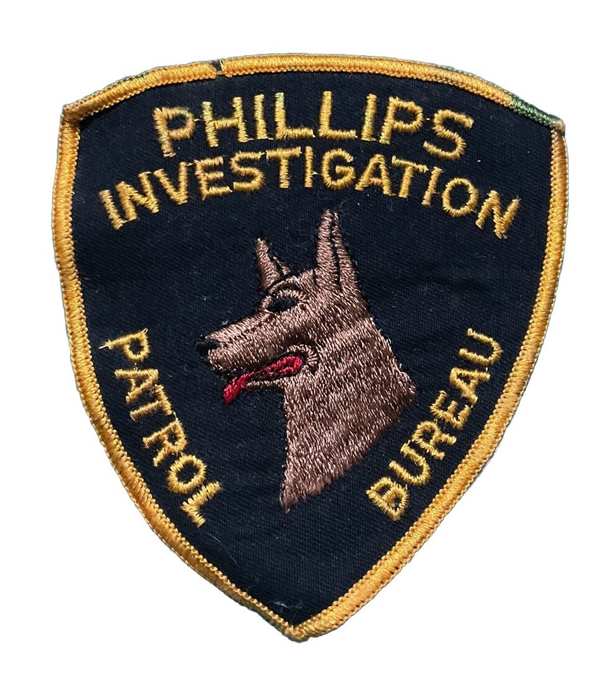 Phillips Investigation Patrol Bureau K9 Patch Vintage