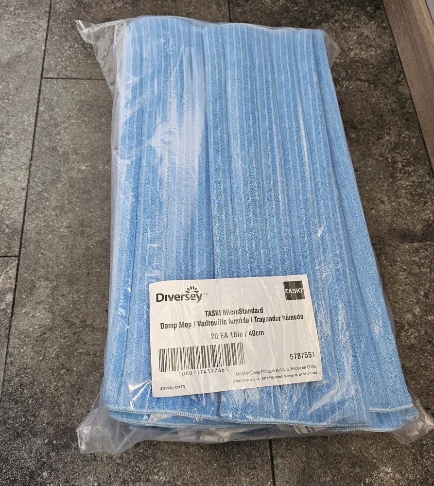 20 Pack Diversey Taski Micro Dry Wet Mop Pad Refills 16 in / 40 cm