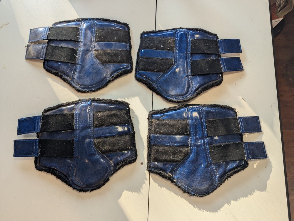 Benz Equestrian Blue Brushing Boots, Set of 4 - Size Medium