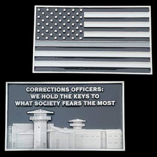 Corrections / Correctional Officer Thin Silver Line Flag Challenge Coin