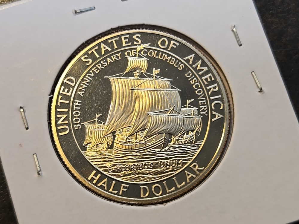 1992 Christopher Columbus Proof CLAD Half Dollar US Mint Commemorative Coin