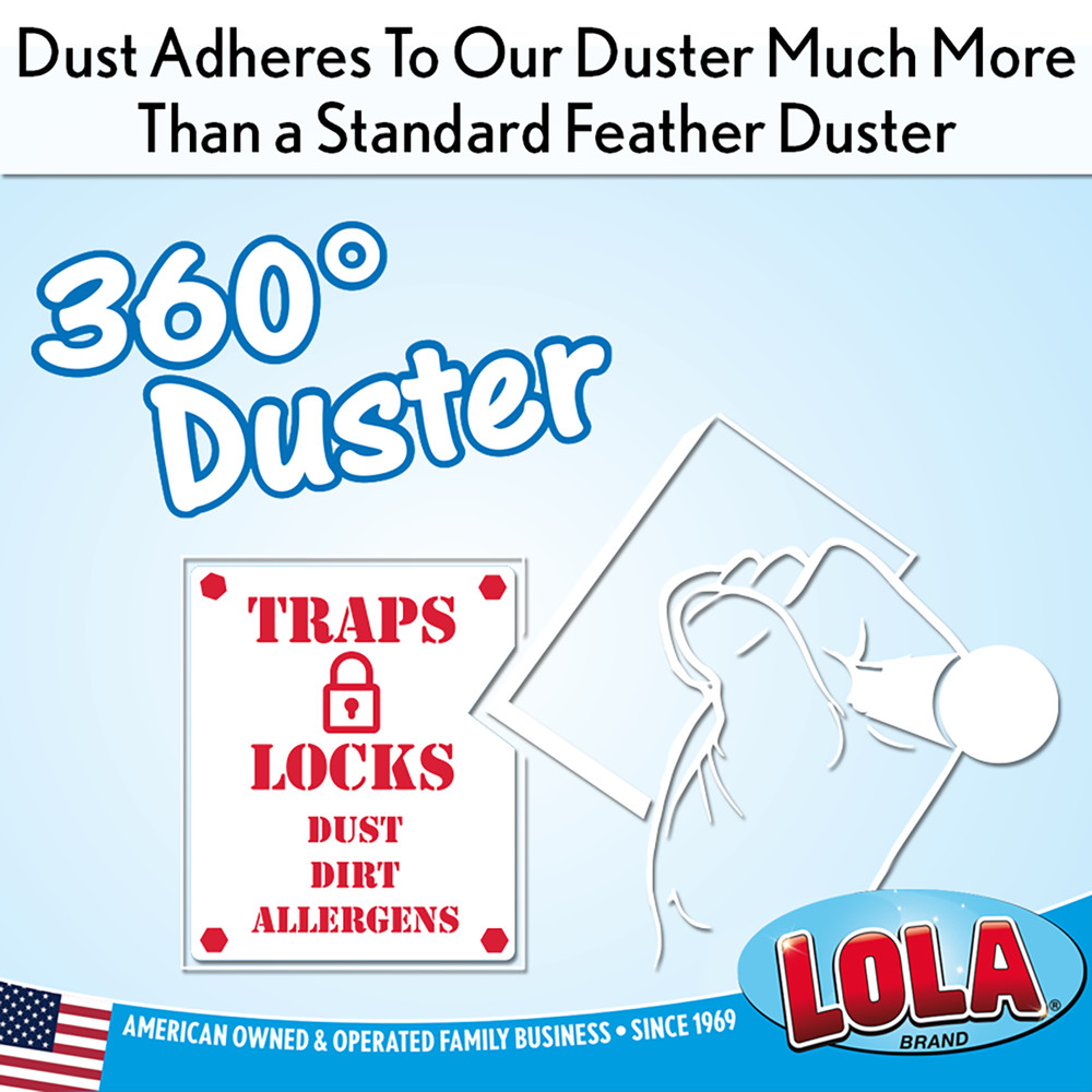 360 Duster Starter Kit 10 Pk -1 Handle w/ 5 Duster Refills Ergonomic Handle LOLA
