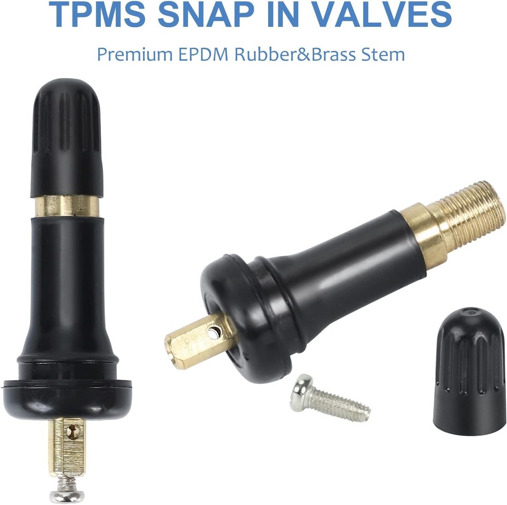 TPMS 20008/20018 Tire Pressure Sensor Rubber Snap-in Valve Stems Replacement