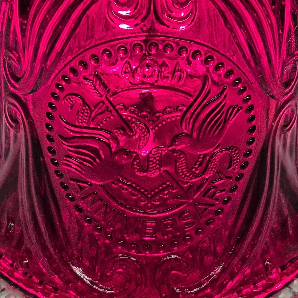 Vintage L.E. Smith Ruby Red 40th Anniversary Bell 6" Tall