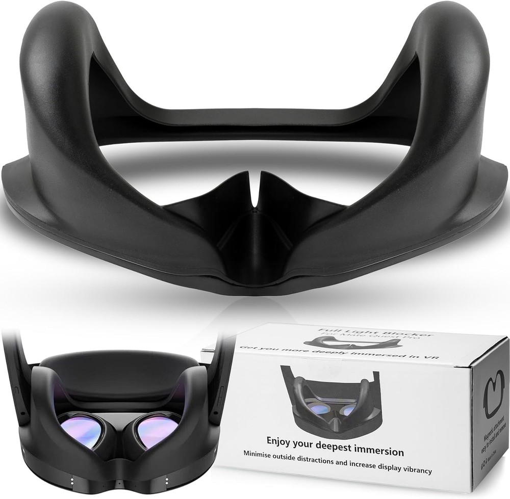 for Quest Pro Full Light Blocker,Silicone Facial Interface Magnetically attaches