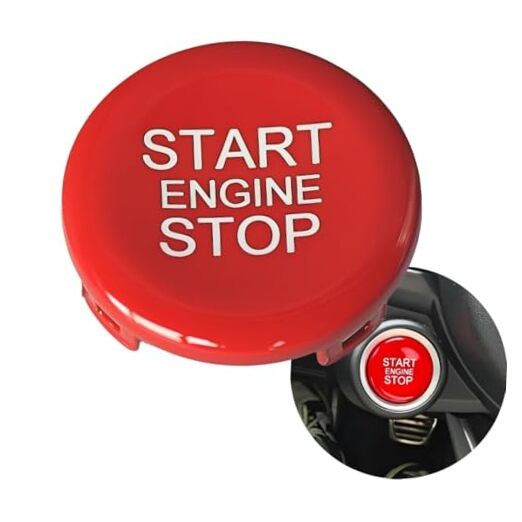 ABS Car Engine Start Stop Switch Button Cover Trim Replacement for Alfa Red