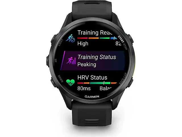 Garmin Forerunner 970, Carbon Gray Titanium with Black Case a, GPS Watch