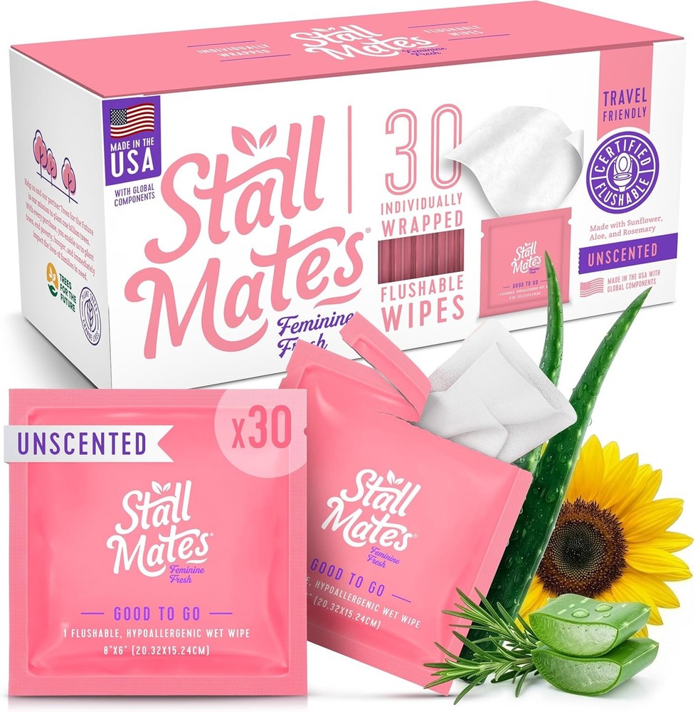 - Flushable Wipes, Indivily Wrapped, Travel Friendly,