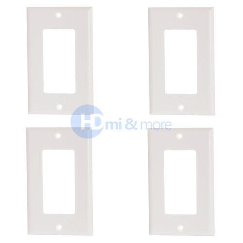 4 PCS Single 1 Gang Wall Plate Frame Decorative Outlet Switch Wallplate White