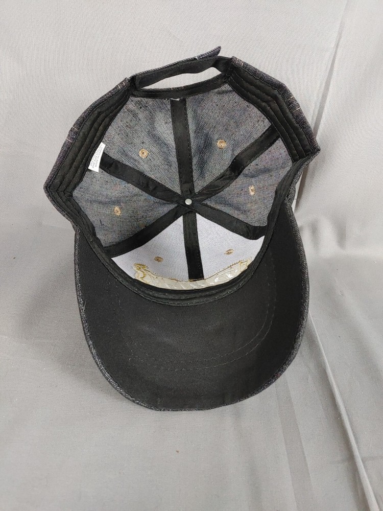 Dallas Black Denim Ball Cap Embordered Bill & Patch Adjustable New with Tags