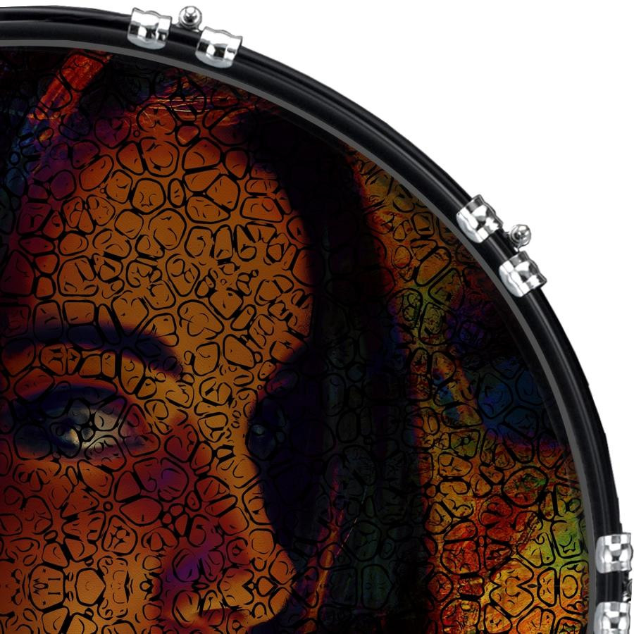 20" Custom Bass Kick Drum Front Head Graphic Graphical Abstract Face