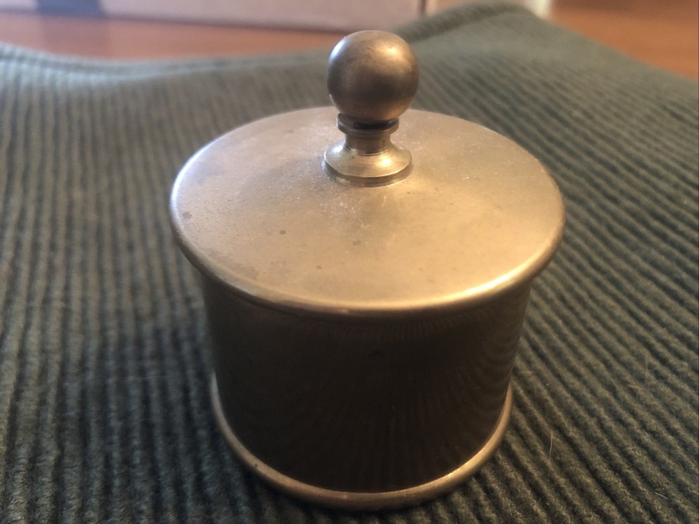 Vintage Gatco Solid Brass Stamp Dispenser Trinket Box Pristine Condition