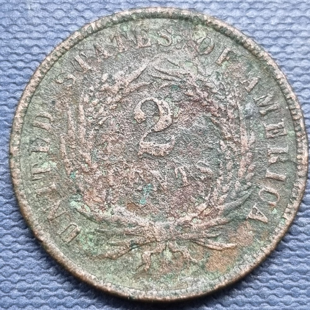 1868 Two Cent Piece 2c Type Coin Circulated Details #97004