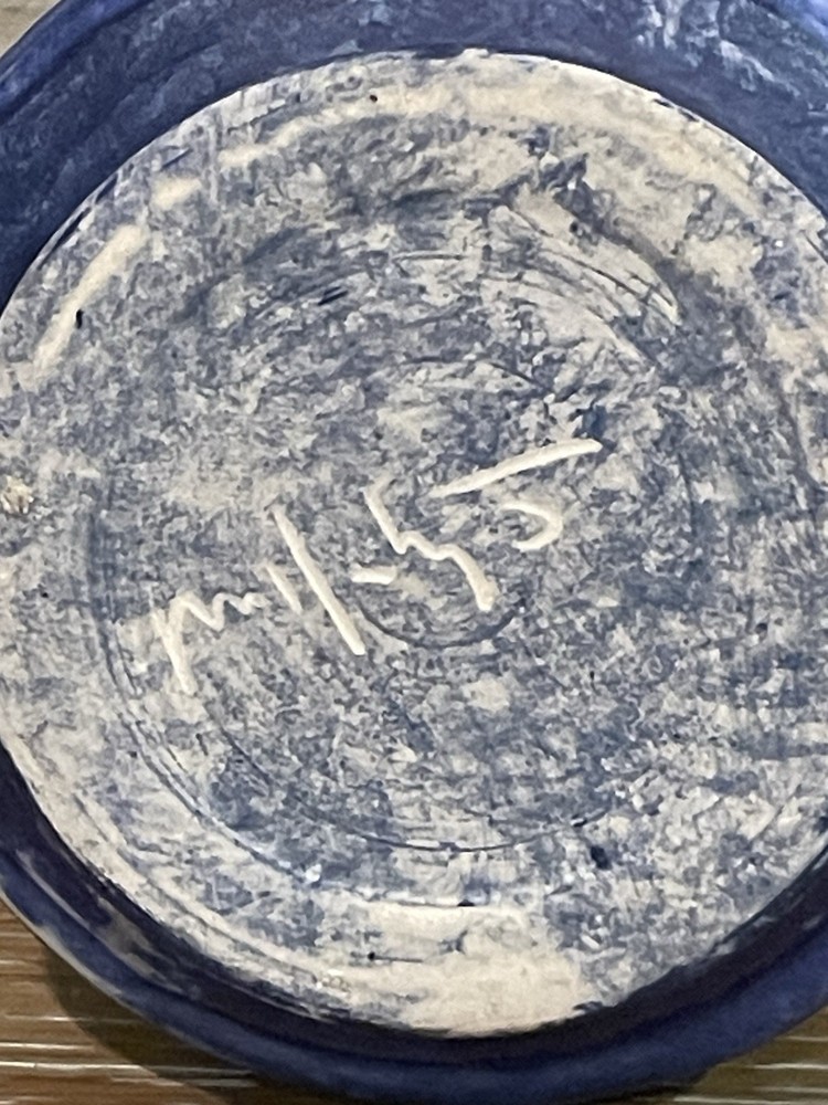 McCarty Pottery Lidded Sugar Cobalt Blue Mississippi Handmade