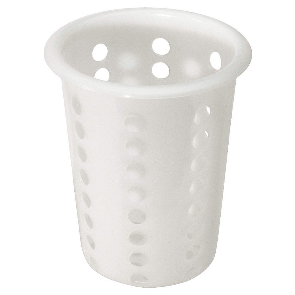 CRESTWARE SCP Flatware Cylinder,4 1/4 x 5 1/8 in,White 41G577