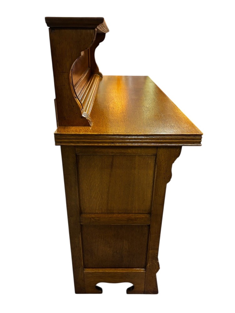 Vintage Carved Oak Sideboard Server Bar Cabinet