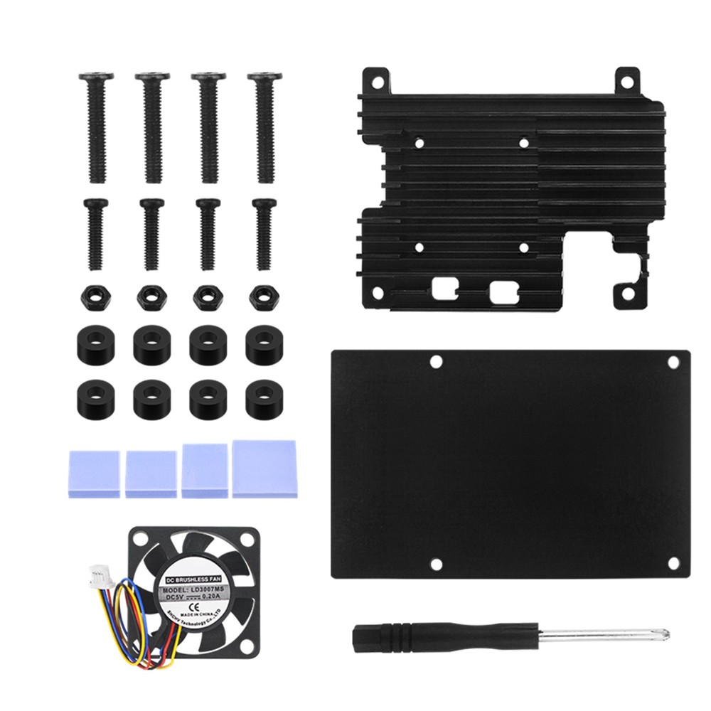 Aluminum Protective Case For Raspberry pi 5 Motherboards +Cooling Fan