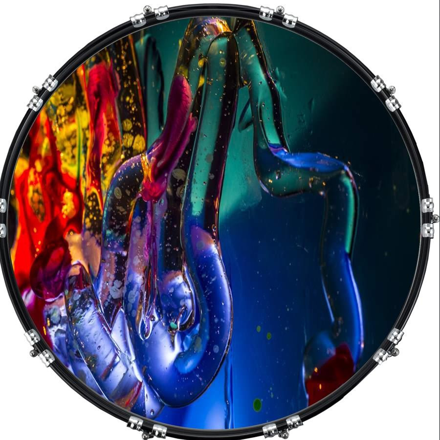 20" Custom Bass Kick Drum Front Head Graphical Graphic Paint Mix 4