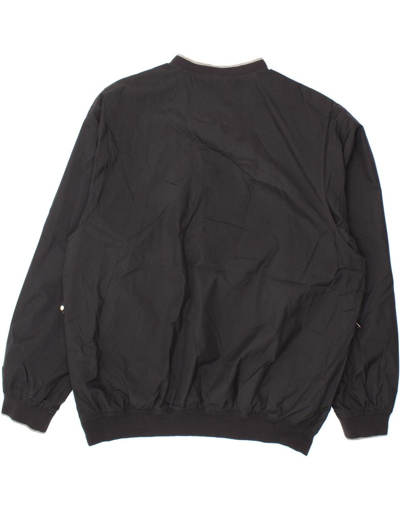 IZOD Mens Pullover Tracksuit Top Jacket XL Black Polyester BU10