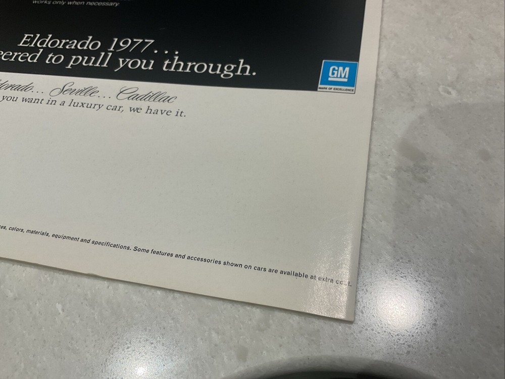 1977 Cadillac Eldorado Original Car Sales Brochure Folder