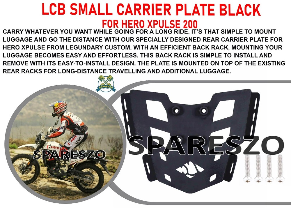 "LCB SMALL CARRIER PLATE, BLACK" FIT FOR HERO XPULSE 200