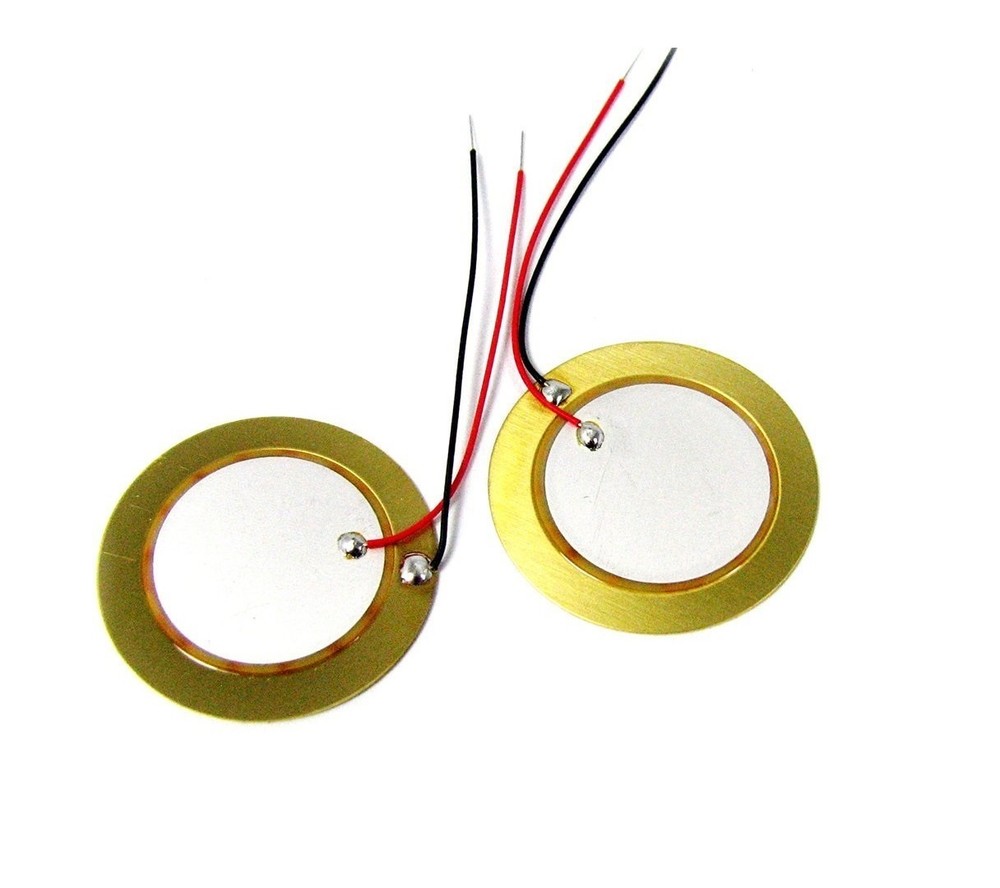 10 PCS 35mm Piezo Elements buzzer Sounder Sensor Trigger Drum Disc+ wire copper