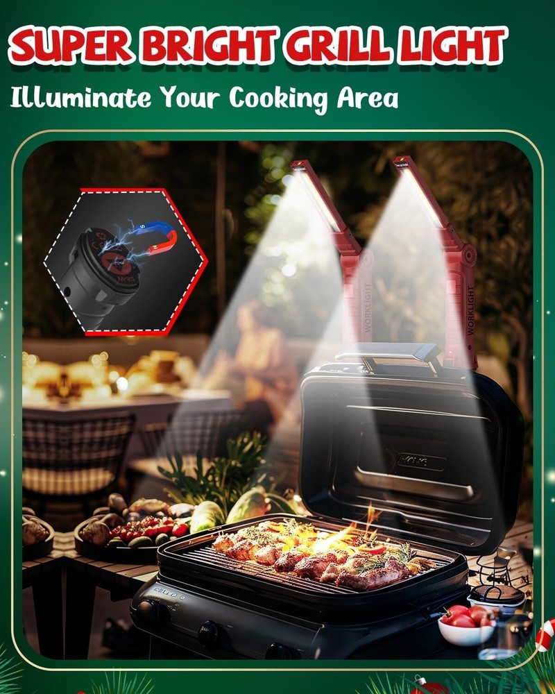 Sturdy Rechargeable Work Light with Magnetic Base - 2 Pack for Special Occasions