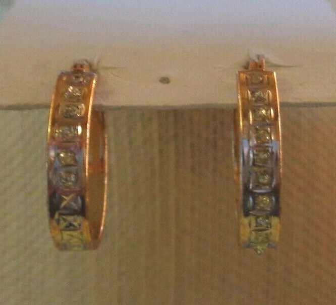 GOLDTONE STERLING SILVER OVAL HOOPS EARRINGS