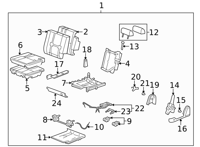 Genuine GM Seat Back Cover 20963288