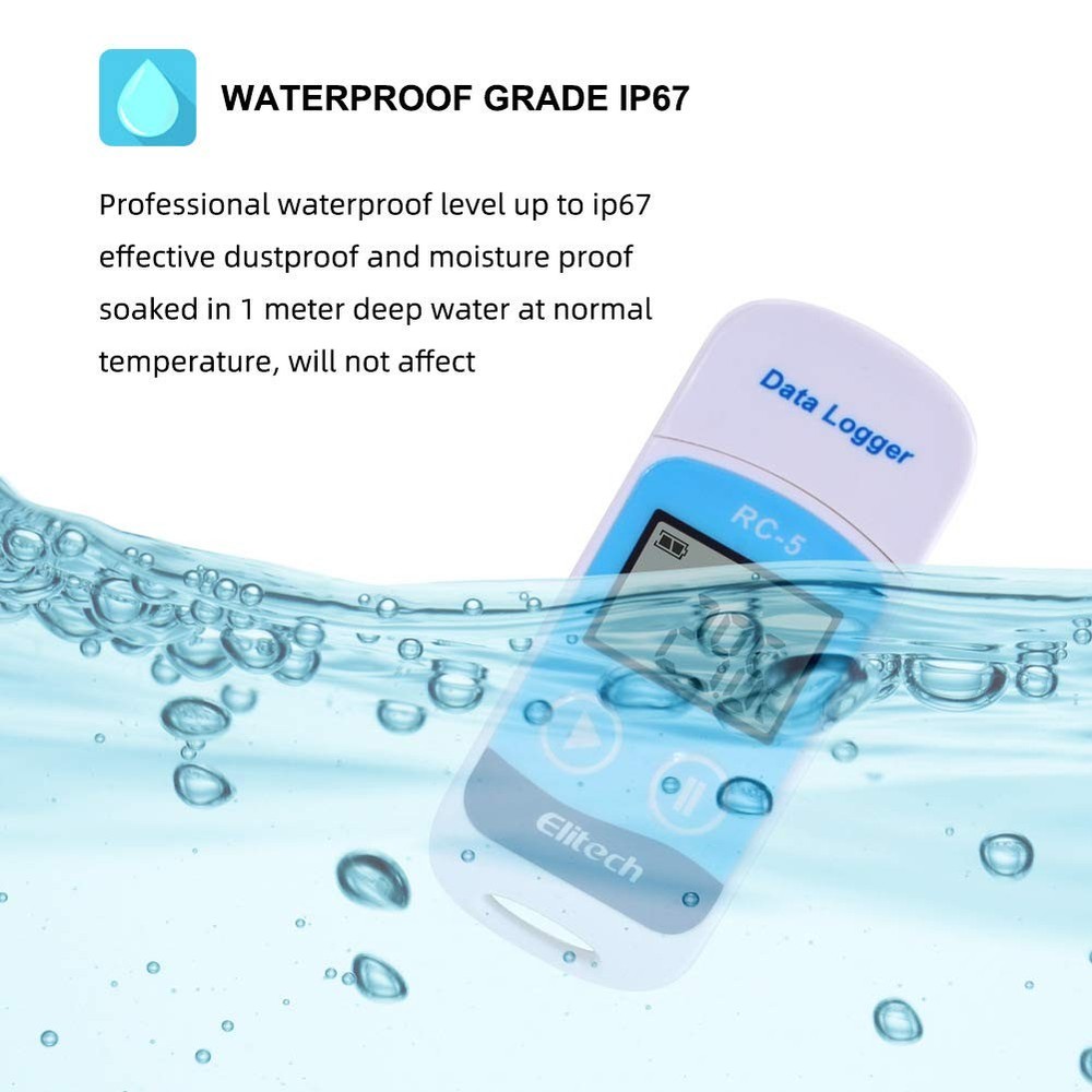 RC5 Mini USB Temperature Data Logger, Temp Recorder Internal Sensor PDF&CSVBer...