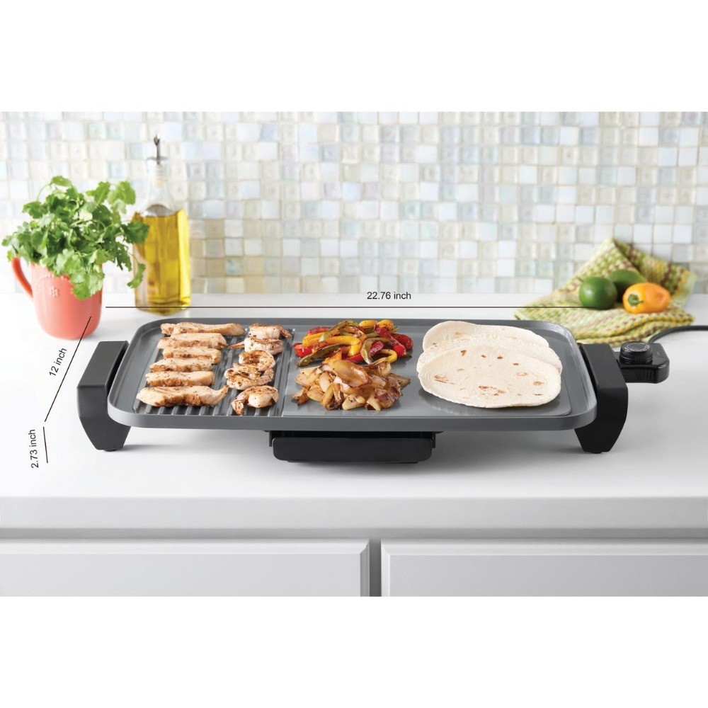 12"x20" Electric Ceramic Griddle with Nonstick Surface, 1500 Watts