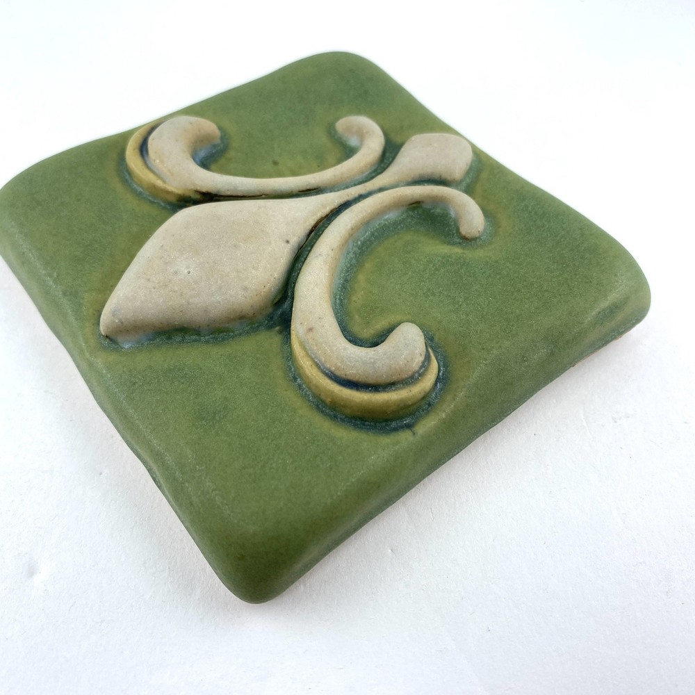 Fleur de Lis 4x4" Ceramic Art Tile By Gretchen Kramp