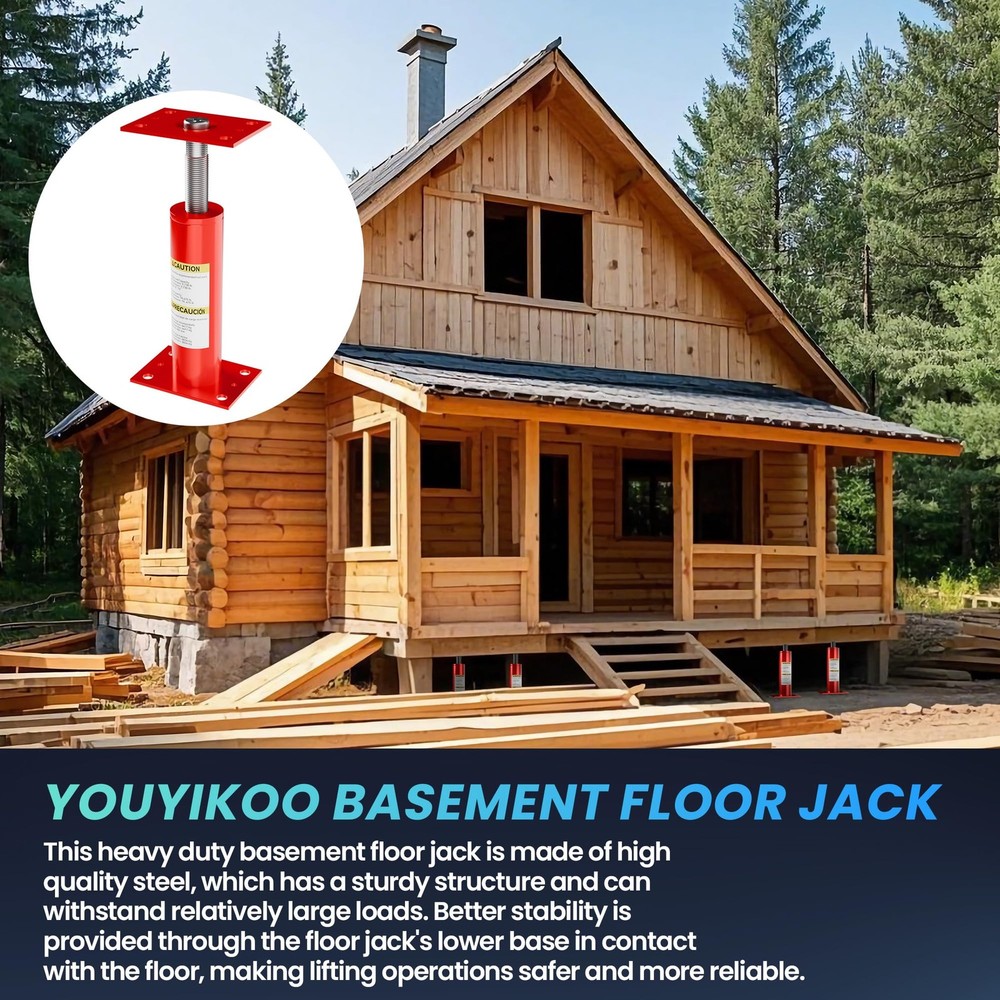 1 Pack Basement Floor Jack, Heavy Duty Adjustable Jack Post Basement Floor Ho...