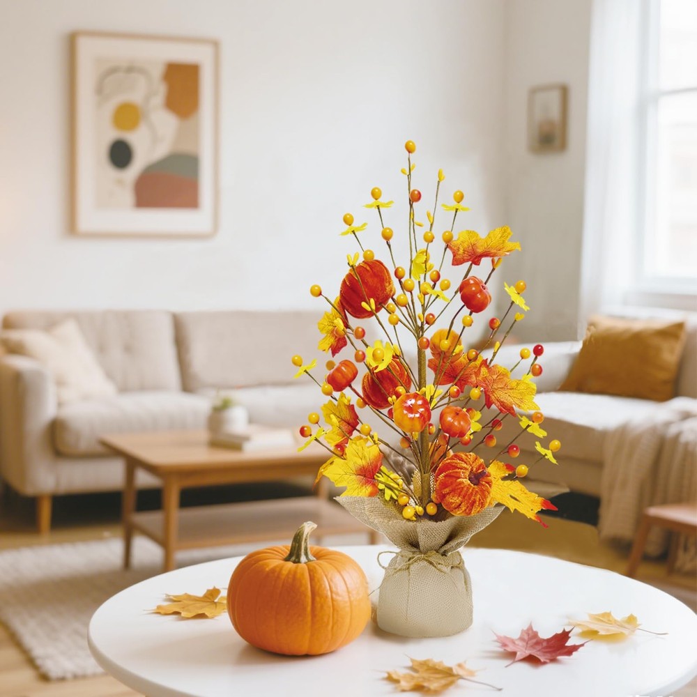 Fall Decorations for Home 18 Inch Tree, Decor 18 Inches, Yellow