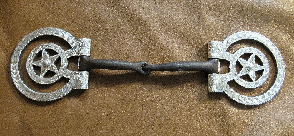 E Garcia D Ring Texas Star Snaffle Bit Brown Finish